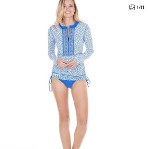 M18 CABANA LIFE Palm Dessert UPF50 Embroidered Rash Guard rouched SWIM
Dress Top